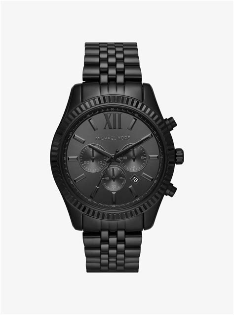 michael kors oversized watch specs|Michael Kors black chronograph watch.